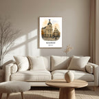 Detailed view of the side or back of the frame, showcasing the handcrafted Ayous wood frame and the brand's commitment to eco-conscious craftsmanship.