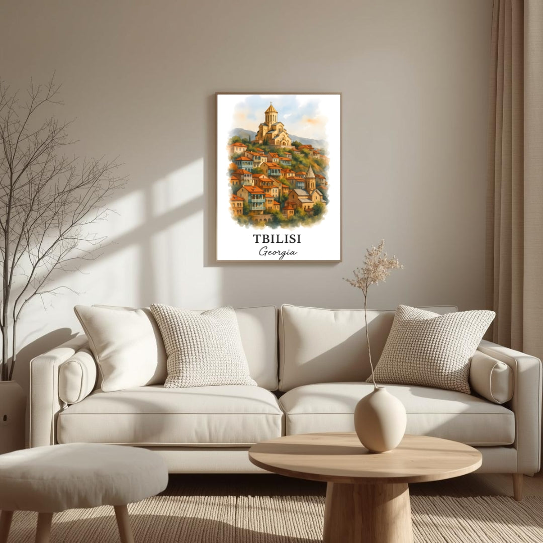 Detailed view of the side or back of the frame, showing the quality of the handcrafted Ayous wood frame and a commitment to eco-conscious craftsmanship.