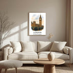 Extreme close-up of the London print, highlighting the Gothic detail on the tower and the superior quality of the museum-quality enhanced matte paper.