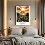 A curated art gallery wall that includes the framed Florida illustration, showcasing a creative and personalized collection of prints.