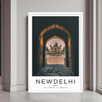 A framed art print of Humayun's Tomb with a minimalist white frame, perfect for a serene and elegant decor style.
