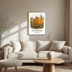 Detailed view of the side or back of the frame, showcasing the handcrafted Ayous wood frame and the brand's commitment to eco-conscious craftsmanship.