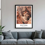 A framed poster of The Treasury hanging in a living room, enhancing the modern and sophisticated look of the space.