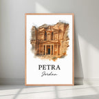 Framed Treasury art in a natural Red Oak wood frame. Emphasizes the warm, ochre tones of the desert stone.