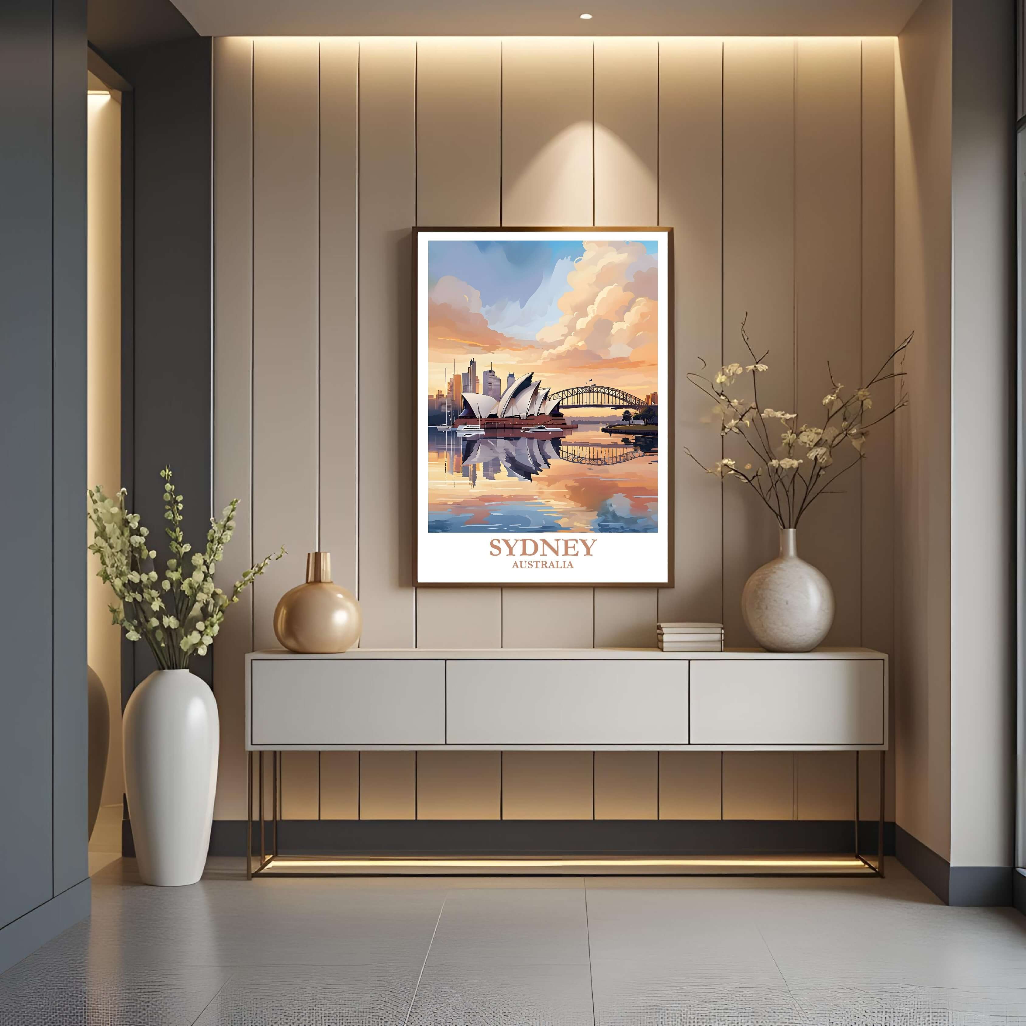 A close-up shot of the premium framed Auckland poster, highlighting the fine print quality and the durable construction of the frame.