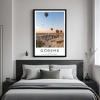 A close-up shot of the premium framed Göreme poster, highlighting the fine print quality and the durable construction of the frame.