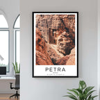 A close-up shot of the premium framed Petra poster, highlighting the fine print quality and the durable construction of the frame.