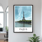  A close-up shot of the premium framed Paris poster, highlighting the fine print quality and the durable construction of the frame.