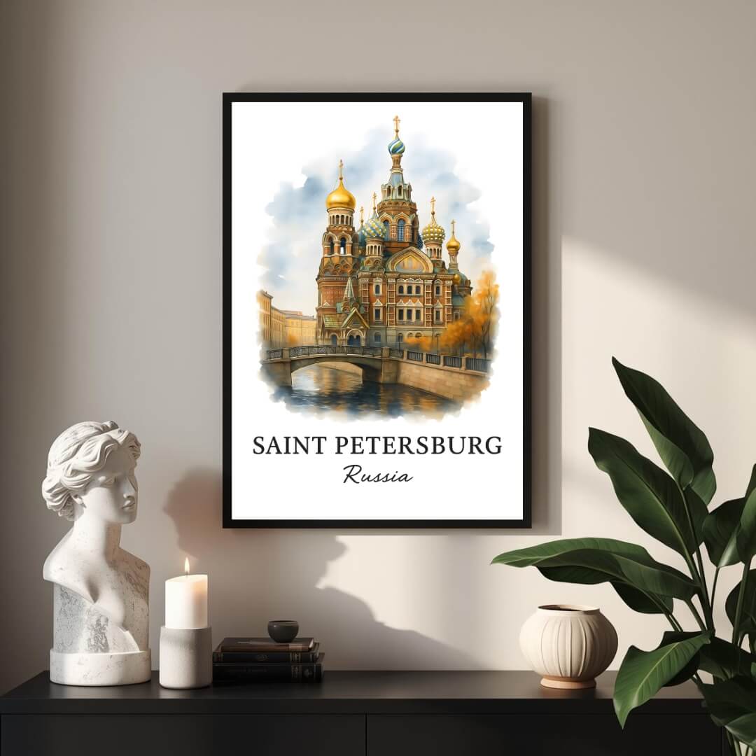 Framed Church print displayed as part of a curated global gallery wall. Shows seamless integration into luxury decor collections.